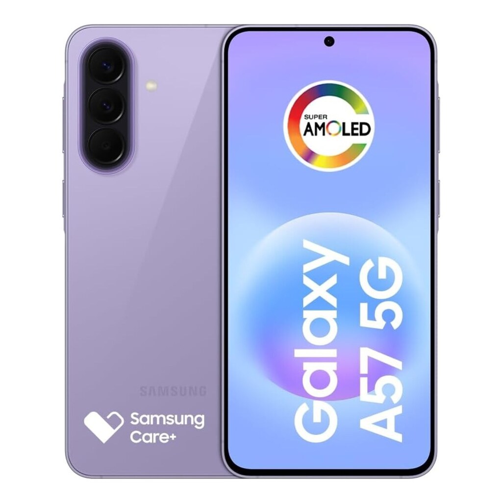 Celular Samsung Galaxy A57 5G 128GB, 8GB RAM, Câmera Tripla de até 50MP OIS, Selfie de 12MP Video HDR, IP68, Tela Super AMOLED 6.7", NFC, Recursos AI, Até 6 Atualizações de Android e Segurança (Lilás)