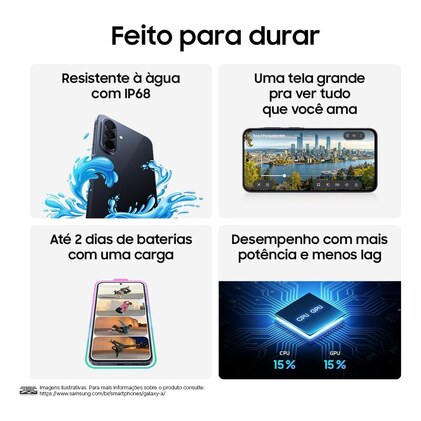 Celular Samsung Galaxy A57 5G 128GB, 8GB RAM, Câmera Tripla de até 50MP OIS, Selfie de 12MP Video HDR, IP68, Tela Super AMOLED 6.7", NFC, Recursos AI, Até 6 Atualizações de Android e Segurança (Lilás) — imagem 7