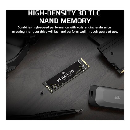Corsair SSD MP700 Elite 2TB PCIe 5.0 x4 NVMe M.2 – Até 10.000 MB/s – Alta Densidade 3D TLC NAND – M.2 2280 – Compatível com DirectStorage – Preto — imagem 6