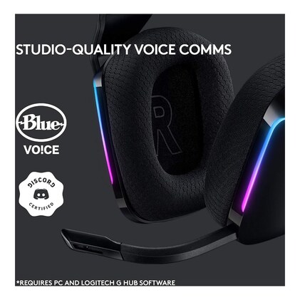 Headset Gamer Sem Fio Logitech G733 7.1 Dolby Surround com Tecnologia Blue VO!CE, RGB LIGHTSYNC, Drivers de Áudio Avançados e Bateria Recarregável para PC e PlayStation - Preto — imagem 10