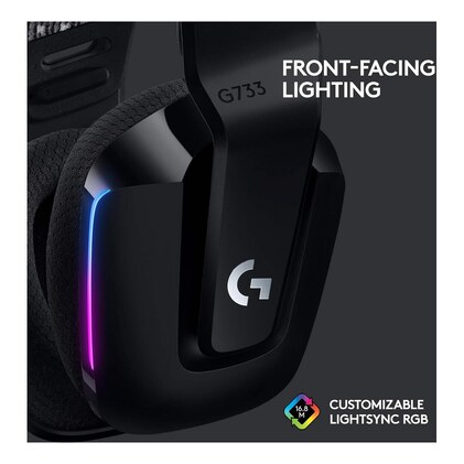 Headset Gamer Sem Fio Logitech G733 7.1 Dolby Surround com Tecnologia Blue VO!CE, RGB LIGHTSYNC, Drivers de Áudio Avançados e Bateria Recarregável para PC e PlayStation - Preto — imagem 5