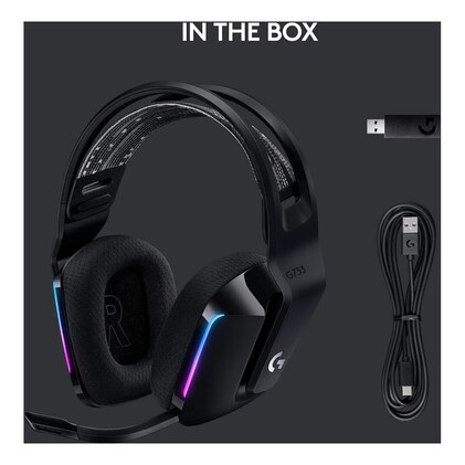 Headset Gamer Sem Fio Logitech G733 7.1 Dolby Surround com Tecnologia Blue VO!CE, RGB LIGHTSYNC, Drivers de Áudio Avançados e Bateria Recarregável para PC e PlayStation - Preto — imagem 7