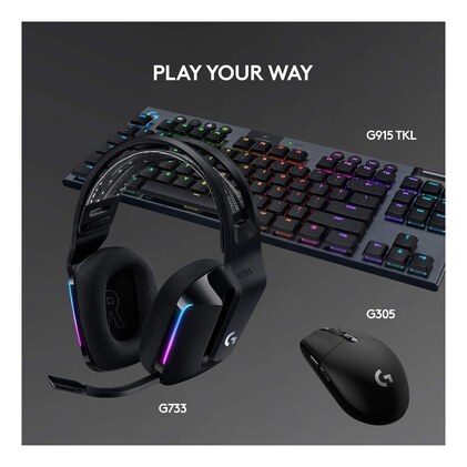 Headset Gamer Sem Fio Logitech G733 7.1 Dolby Surround com Tecnologia Blue VO!CE, RGB LIGHTSYNC, Drivers de Áudio Avançados e Bateria Recarregável para PC e PlayStation - Preto — imagem 9