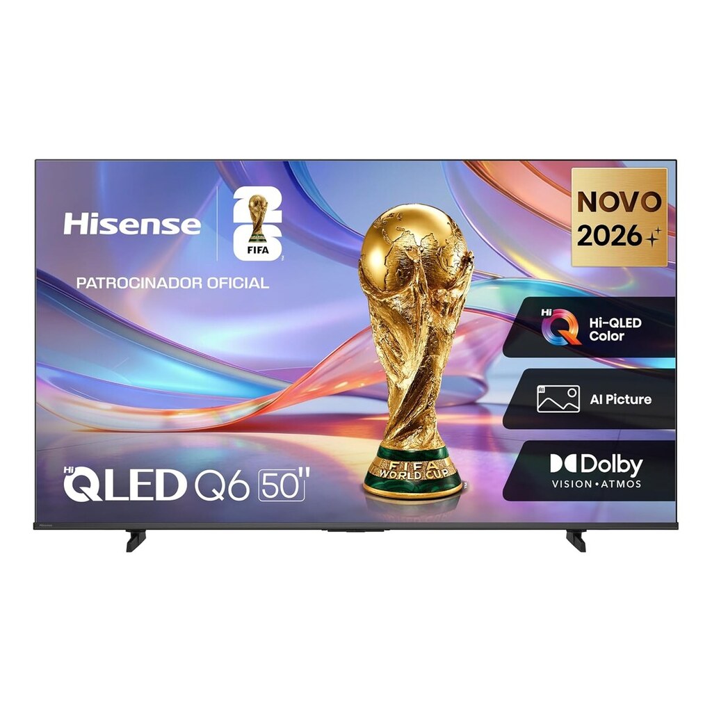 Hisense Smart TV 4K Hi-QLED 50" Polegadas 50Q6QVV com Processador AI, Dolby Vision, HDR10+, HLG, Filmmaker Mode, Dolby Gaming, Dolby Atmos, MiraCast e Compatibilidade Alexa