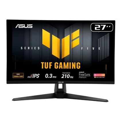 Monitor Gamer ASUS TUF 27", QHD, 210Hz, 0.3ms, IPS, G-Sync Comp, FreeSync Premium, Ajuste de ângulo, Som Integrado - VG27AQ5A — imagem 1