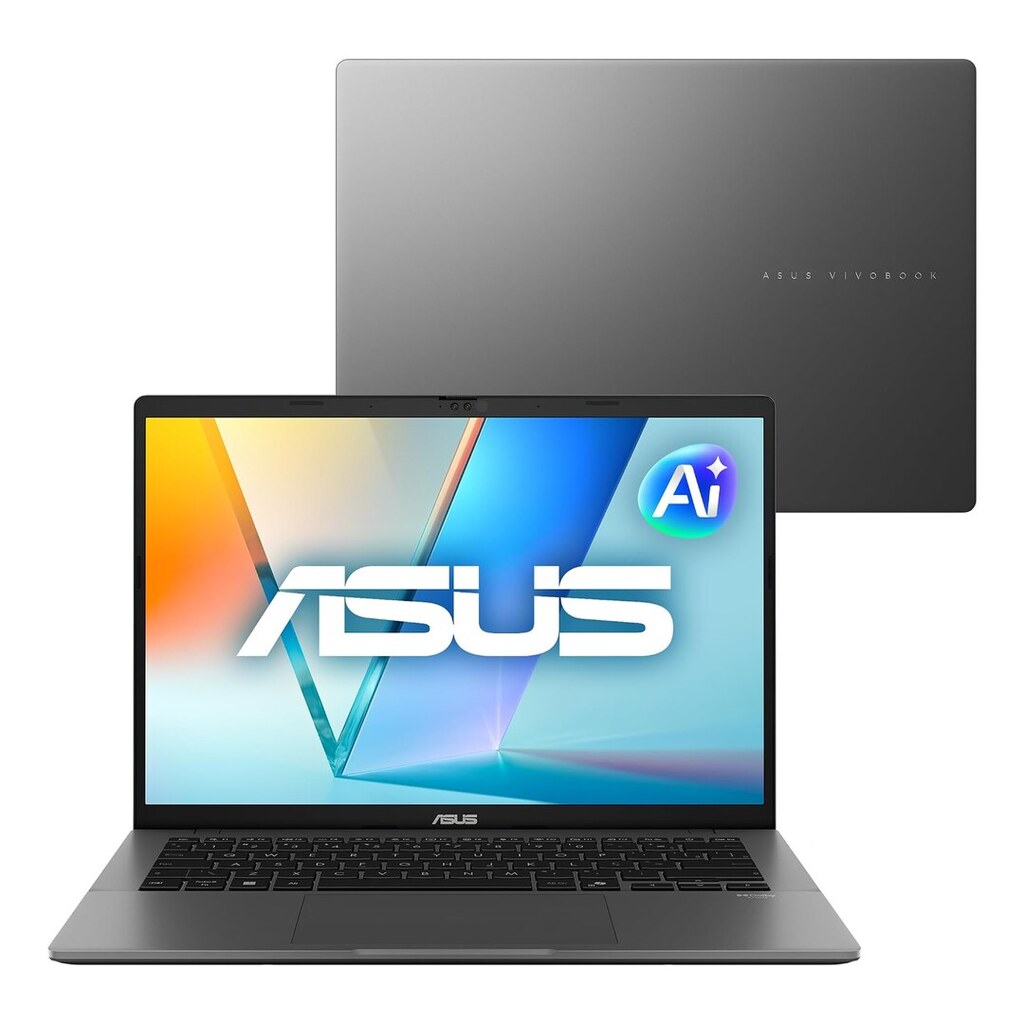 Notebook ASUS Vivobook S14 IA PC, Core Ultra 7, 16 GB, 512 GB, Linux, 14'' Nivel IPS 60Hz, Matte Gray - S3407CA-LY121
