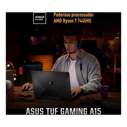 Notebook Gamer ASUS TUF Gaming A15, RTX3050 AMD RYZEN 7, 16 GB, 512 GB SSD, W11 Home, 15.6'' IPS 144Hz, Graphite Black - FA506NCG-HN217W — imagem 3