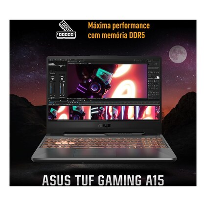 Notebook Gamer ASUS TUF Gaming A15, RTX3050 AMD RYZEN 7, 16 GB, 512 GB SSD, W11 Home, 15.6'' IPS 144Hz, Graphite Black - FA506NCG-HN217W — imagem 6