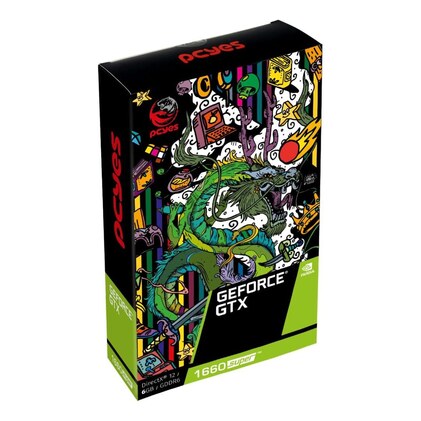 PCYES PLACA DE VIDEO NVIDIA GEFORCE GTX 1660 SUPER GDDR6 6GB 192BITS DUAL-FAN GRAFFITI SERIES - PA1660S6GR6DF - Cor: Preto — imagem 11