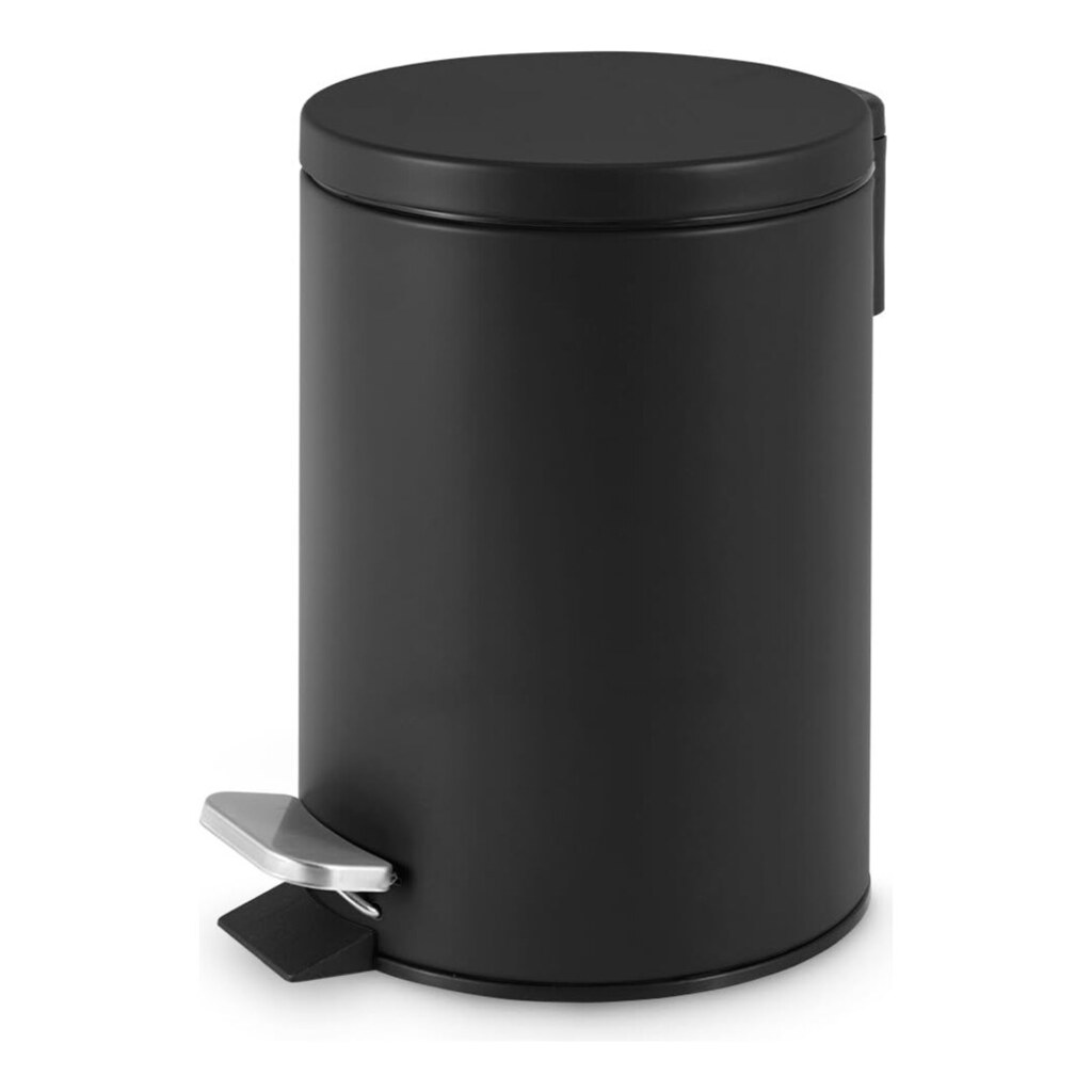Powermaid Lixeira Matte 5L com Pedal Compacta banheiro, cozinha preto