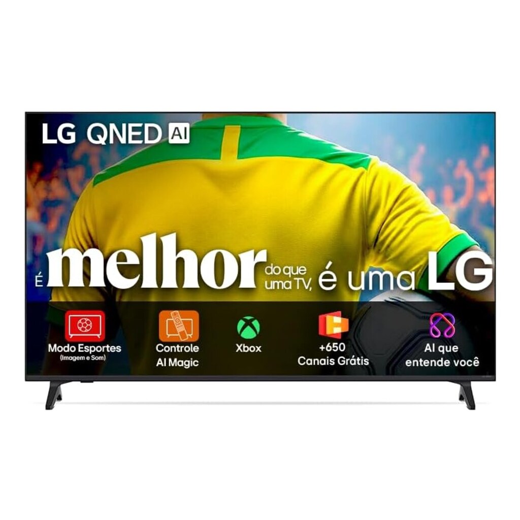 Smart TV 4K 50" LG QNED73 Portal de Games Processador AI α7 Gen8 4K Super Upscaling Google Cast Integrado Controle AI Magic WebOS 25 Modo Esportes Alerta de Esportes