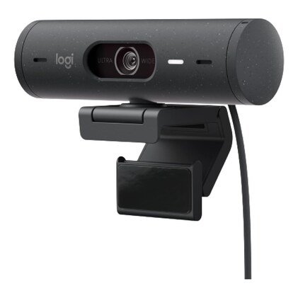 Webcam Full HD Logitech Brio 500, Câmera para PC com Microfones Duplos, Privacidade Integrada, RightLight 4 e Enquadramento Automático - Grafite — imagem 2