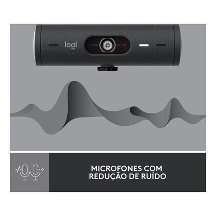 Webcam Full HD Logitech Brio 500, Câmera para PC com Microfones Duplos, Privacidade Integrada, RightLight 4 e Enquadramento Automático - Grafite — imagem 5